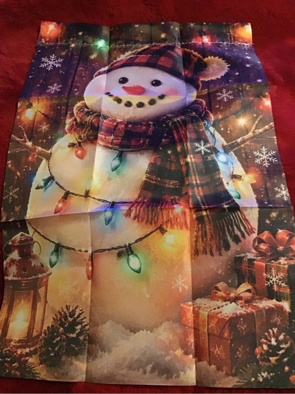 Really cute snowman mini garden flag